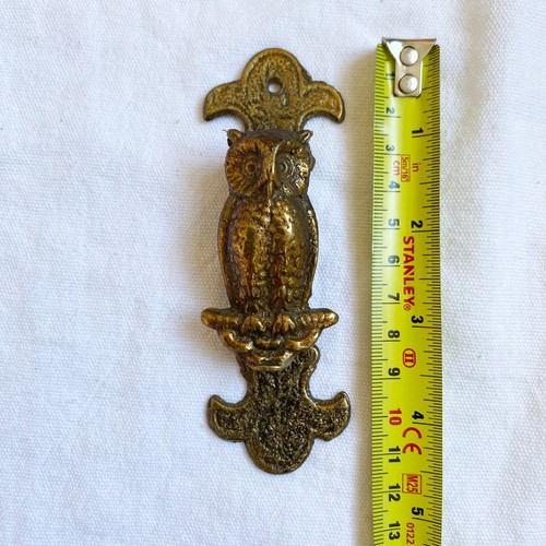 Antique brass owl door - owl,