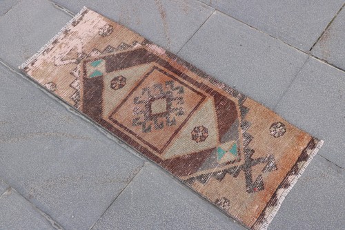 Brown small rug 1x3 blue - small, 1.1x3.1,