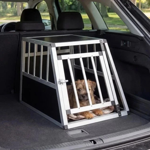 Aluminum dog transport box - aluminum,