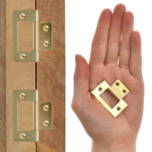 Flush hinge pair - hinge, brass