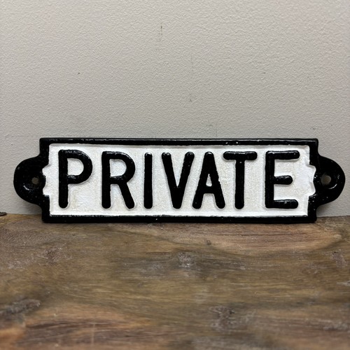 Private door sign - door, black
