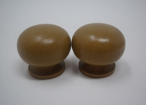 Small wood door knobs - wood, dia