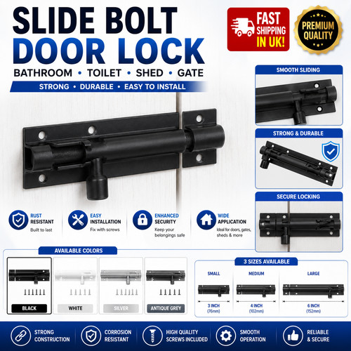 Slide bolt bathroom toilet - slide,