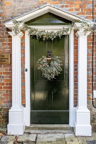 Small frosted christmas wreath - frosted,