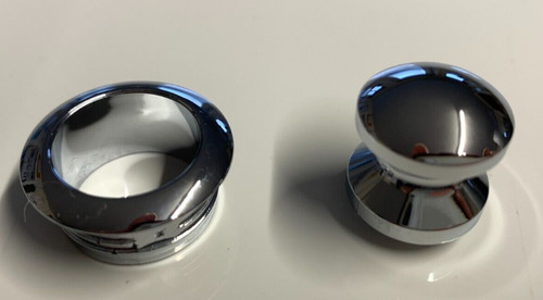 Chrome push button and - button, rosette
