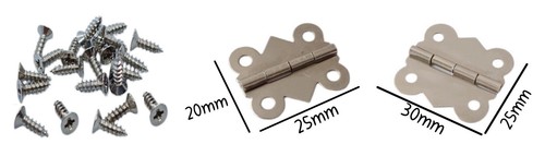 Small silver butterfly hinges - small,